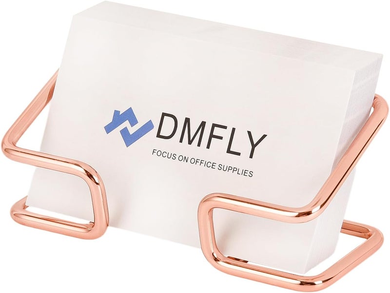 DMFLY Metal Business Card Holder for Desk, Cute Card Display Stand, Compatible with Various Countertops, Rose Gold - Image 1